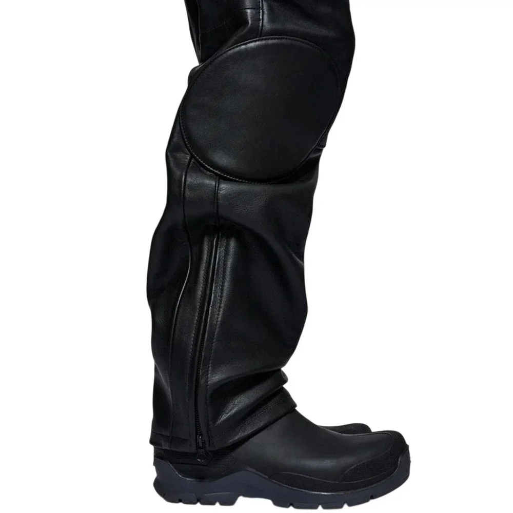$895 Harley Davidson X Vanson Women Moto Leather Straight Pants size 2 Black NWT